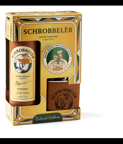 Geschenk Schrobbelèr Geschenkverpakking, bij slijterij ’t Bockje in Bathmen
