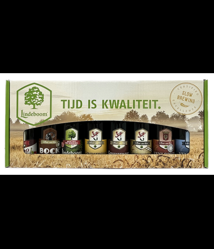 Geschenk Lindeboom Geschenkverpakking Tijd is Kwaliteit 8 flessen, bij slijterij ’t Bockje in Bathmen