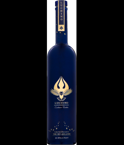 Fles Luchino Vodka, op voorraad bij slijterij t Bockje in Bathmen