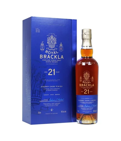 Fles Royal Brackla 21 Years Old, Schotse Highland single malt, bij slijterij ’t Bockje in Bathmen
