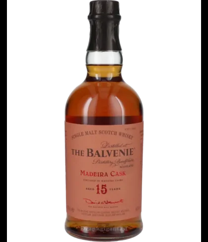 Fles The Balvenie 15 Years Old Madeira Cask Finish, single malt whisky, op voorraad bij slijterij t Bockje in Bathmen