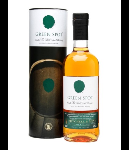Fles Green Spot Irish Whiskey, whisky, bij slijterij ’t Bockje in Bathmen
