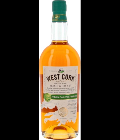 Fles West Cork Virgin Oak Cask Finished, Ierse whiskey uit Skibbereen, op voorraad bij slijterij t Bockje in Bathmen