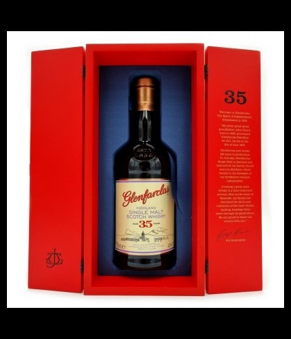 Fles Glenfarclas 35 Years Old, single malt whisky, op voorraad bij slijterij t Bockje in Bathmen