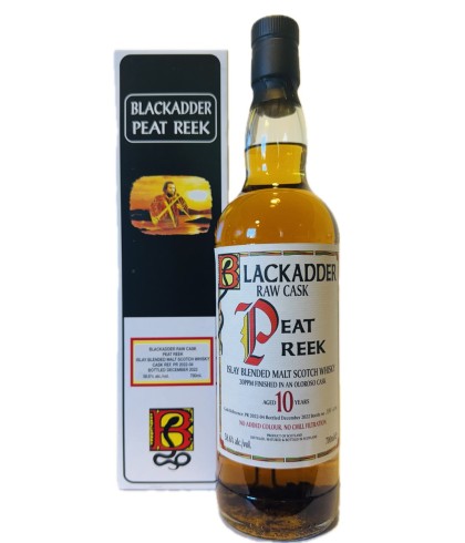 Fles Blackadder Raw Cask Peat Reek Blended Islay, single malt whisky, op voorraad bij slijterij t Bockje in Bathmen
