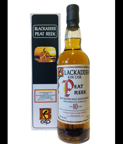 Fles Blackadder Raw Cask Peat Reek Blended Islay, single malt whisky, op voorraad bij slijterij t Bockje in Bathmen
