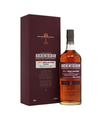 Fles Auchentoshan 29 Years Old 1988 PX Sherry Finish, single malt whisky, op voorraad bij slijterij t Bockje in Bathmen
