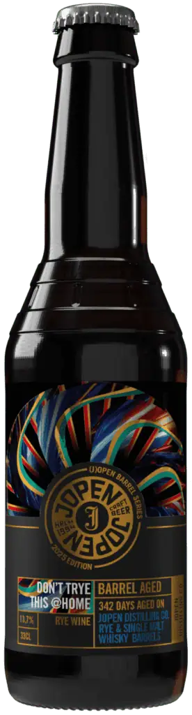 Fles Jopen Barrel Aged Don’t TRye This @Home BA Rye & Single Malt Whisky, bier van Jopen, op voorraad bij slijterij ’t Bockje in Bathmen