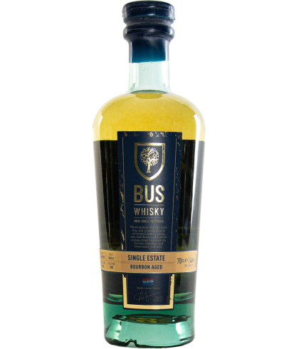 Fles BUS Bourbon Aged Single Malt, whisky, op voorraad bij slijterij t Bockje in Bathmen