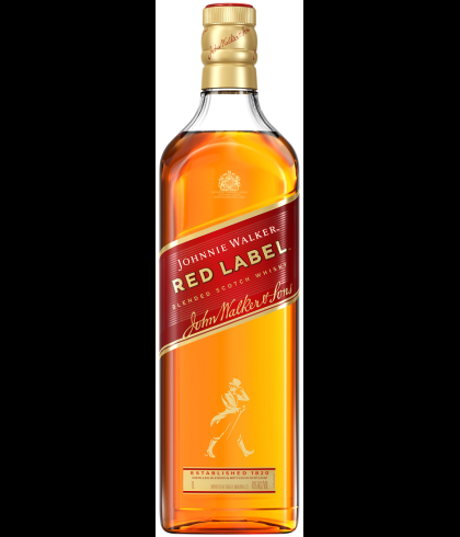 Fles blended Scotch van Johnnie Walker, op voorraad bij slijterij t Bockje in Bathmen