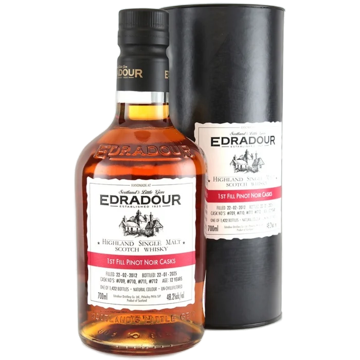 Fles Edradour 2012 Pinot Noir Cask, single malt whisky, op voorraad bij slijterij t Bockje in Bathmen