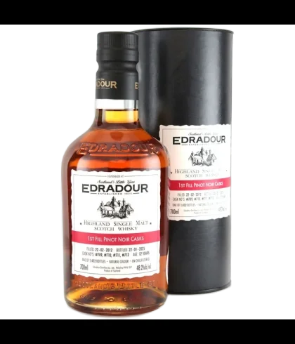 Fles Edradour 2012 Pinot Noir Cask, single malt whisky, op voorraad bij slijterij t Bockje in Bathmen