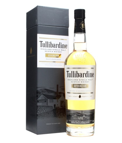 Fles Tullibardine Sovereign, Schotse single malt whisky uit Blackford, bij slijterij ’t Bockje in Bathmen