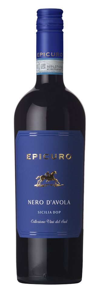 Fles Epicuro Nero d’Avola, wijn, op voorraad bij slijterij ’t Bockje in Bathmen