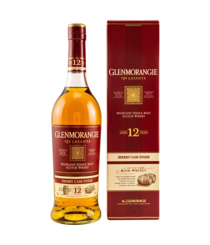 Fles Glenmorangie The Lasanta 12 Years Old, single malt whisky, op voorraad bij slijterij t Bockje in Bathmen