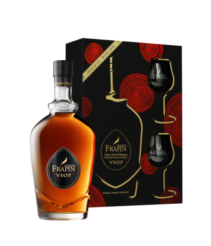 Geschenk FRAPIN VSOP Cognac geschenkverpakking met 2 glazen, bij slijterij ’t Bockje in Bathmen