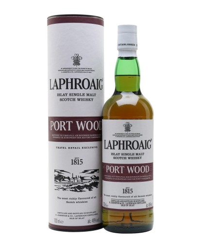 Fles LAPHROAIG PORTWOOD, whisky, bij slijterij t Bockje in Bathmen