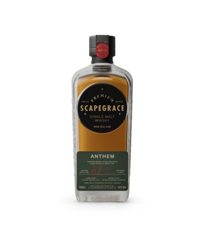 Fles Scapegrace Anthem, whisky, bij slijterij t Bockje in Bathmen