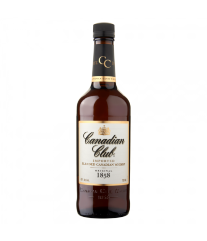 Fles Canadian Club, whisky, op voorraad bij slijterij t Bockje in Bathmen