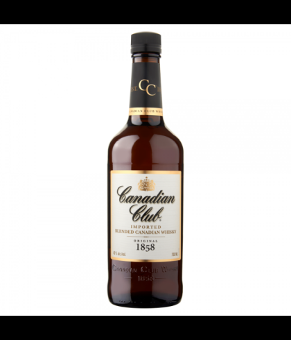 Fles Canadian Club, whisky, op voorraad bij slijterij t Bockje in Bathmen