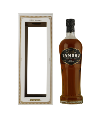 Fles Tamdhu Cask Strength Batch 6, Speyside single malt whisky uit Knockando, op voorraad bij slijterij ’t Bockje in Bathmen