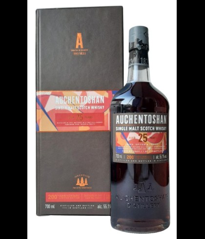 Fles Auchentoshan 1997 200th Anniversary, single malt whisky, op voorraad bij slijterij t Bockje in Bathmen
