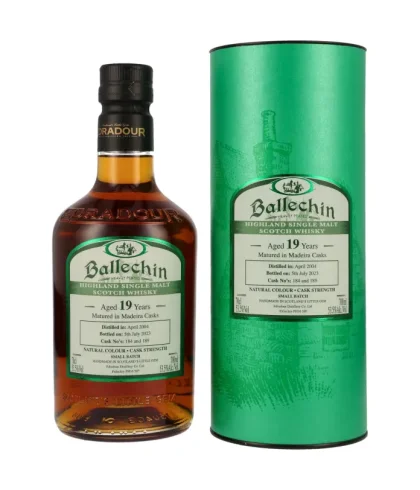 Fles Ballechin 2004 Madeira Cask 19 Years Old, single malt whisky, op voorraad bij slijterij t Bockje in Bathmen