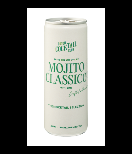 Blik Dutch Cocktail Club Mocktail Mojito Classico van 25 centiliter, alcoholvrije mocktail, bij slijterij t Bockje in Bathmen