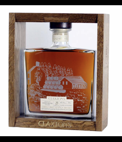 Fles Claxton's Springbank 21Y 1999 Dalswinton Series, single malt whisky, op voorraad bij slijterij t Bockje in Bathmen