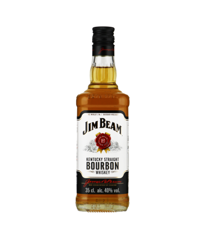 Fles Kentucky bourbon van Jim Beam, op voorraad bij slijterij t Bockje in Bathmen