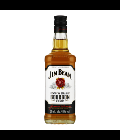 Fles Kentucky bourbon van Jim Beam, op voorraad bij slijterij t Bockje in Bathmen