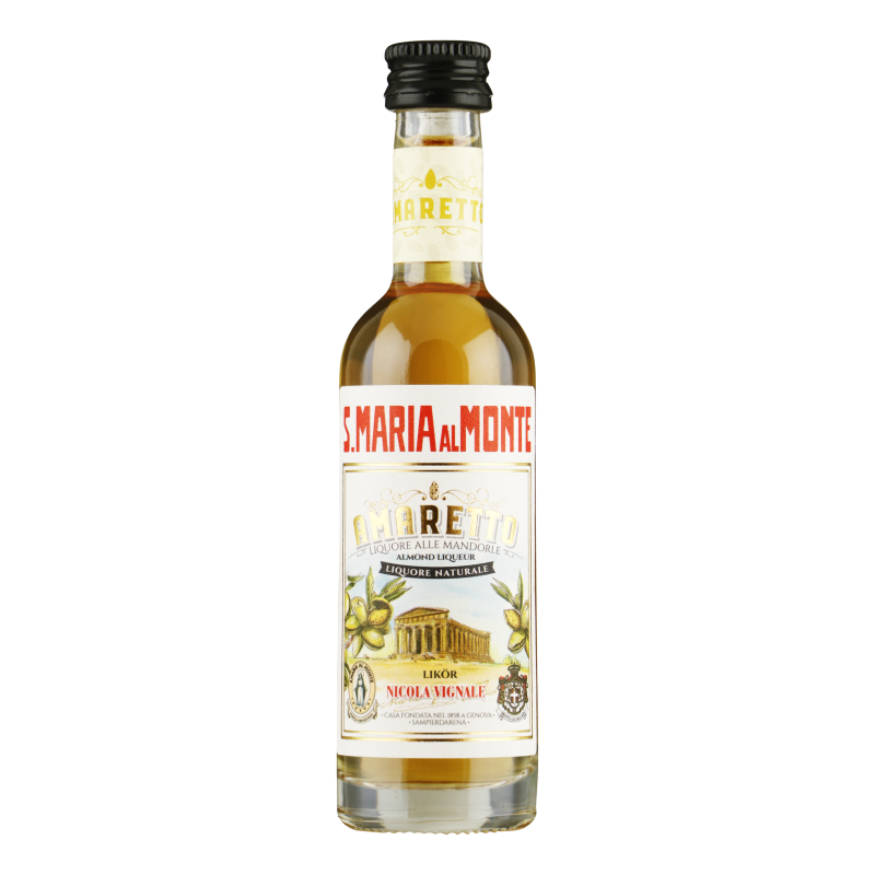 Likeur Santa Maria al Monte Amaretto mini van Santa, op voorraad bij slijterij ’t Bockje in Bathmen