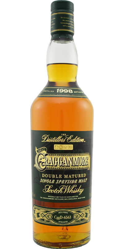 Fles Cragganmore Distillers Edition 1998, single malt whisky, op voorraad bij slijterij t Bockje in Bathmen