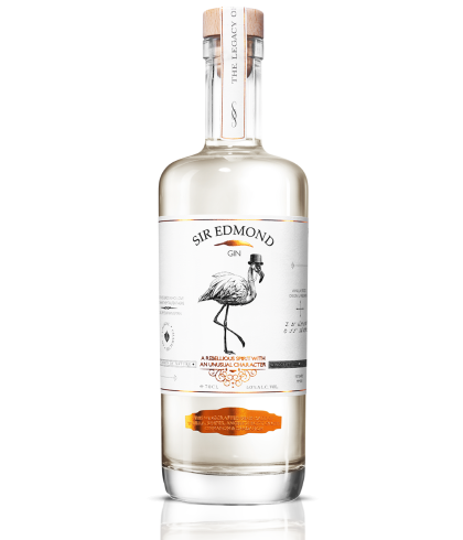 Fles Sir Edmond Gin, gin, bij slijterij ’t Bockje in Bathmen