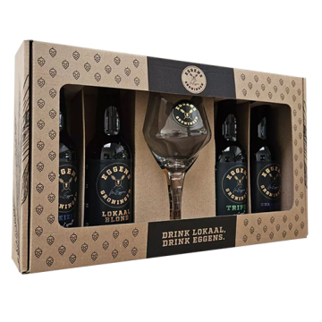 Eggens Giftpack 4 flesjes + glas