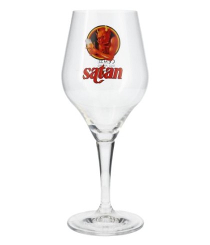 Brouwerij De Block Satan Bierbokaal, glas bij t Bockje in Bathmen