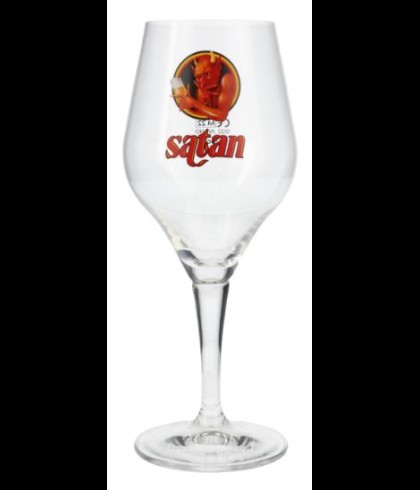 Brouwerij De Block Satan Bierbokaal, glas bij t Bockje in Bathmen