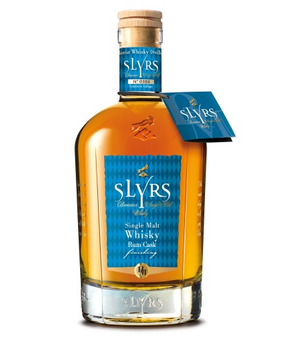 Fles Slyrs Single Malt Rum Cask, Beierse single malt whisky, op voorraad bij slijterij t Bockje in Bathmen