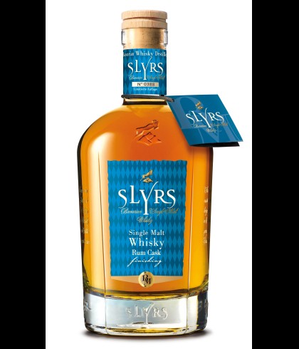 Fles Slyrs Single Malt Rum Cask, Beierse single malt whisky, op voorraad bij slijterij t Bockje in Bathmen