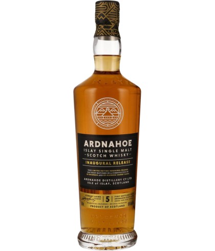Fles Ardnahoe Inaugural Release 5 Years Old, single malt whisky, op voorraad bij slijterij t Bockje in Bathmen