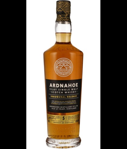 Fles Ardnahoe Inaugural Release 5 Years Old, single malt whisky, op voorraad bij slijterij t Bockje in Bathmen