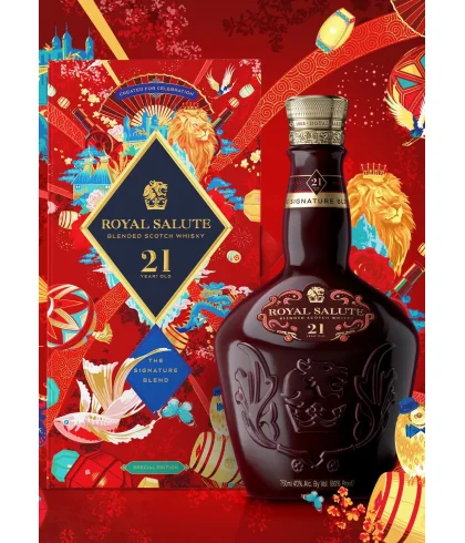 Fles Royal Salute 21 Years Old Lunar New Year 2023, single malt whisky, op voorraad bij slijterij t Bockje in Bathmen
