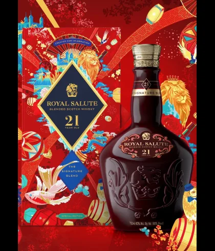 Fles Royal Salute 21 Years Old Lunar New Year 2023, single malt whisky, op voorraad bij slijterij t Bockje in Bathmen