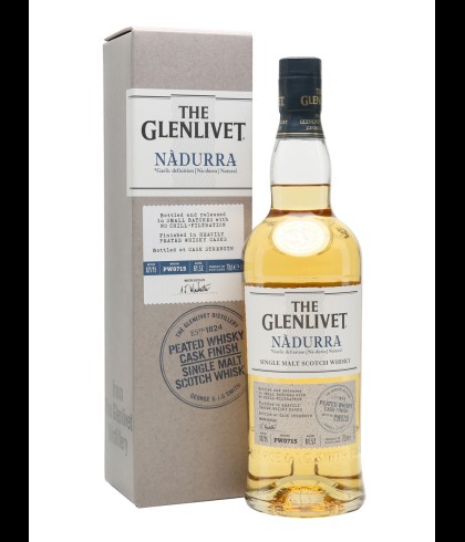 Fles The Glenlivet Nadurra Finish Heavily Peated Whisky Casks, whisky, op voorraad bij slijterij ’t Bockje in Bathmen