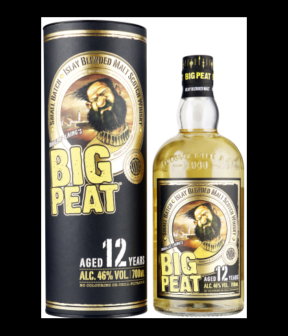 Fles Big Peat 12 Years Old, single malt whisky, op voorraad bij slijterij t Bockje in Bathmen