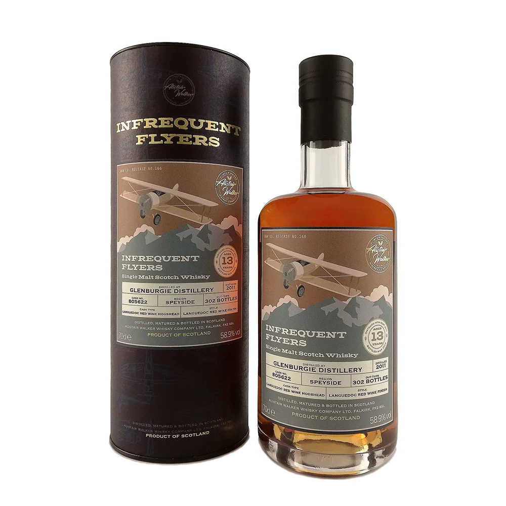 Fles Infrequent Flyers Glenburgie 13 Years Old 2011, single malt whisky, op voorraad bij slijterij t Bockje in Bathmen