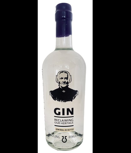Fles Wagging Finger Gin Admiraal de Ruyter, gin, op voorraad bij slijterij t Bockje in Bathmen