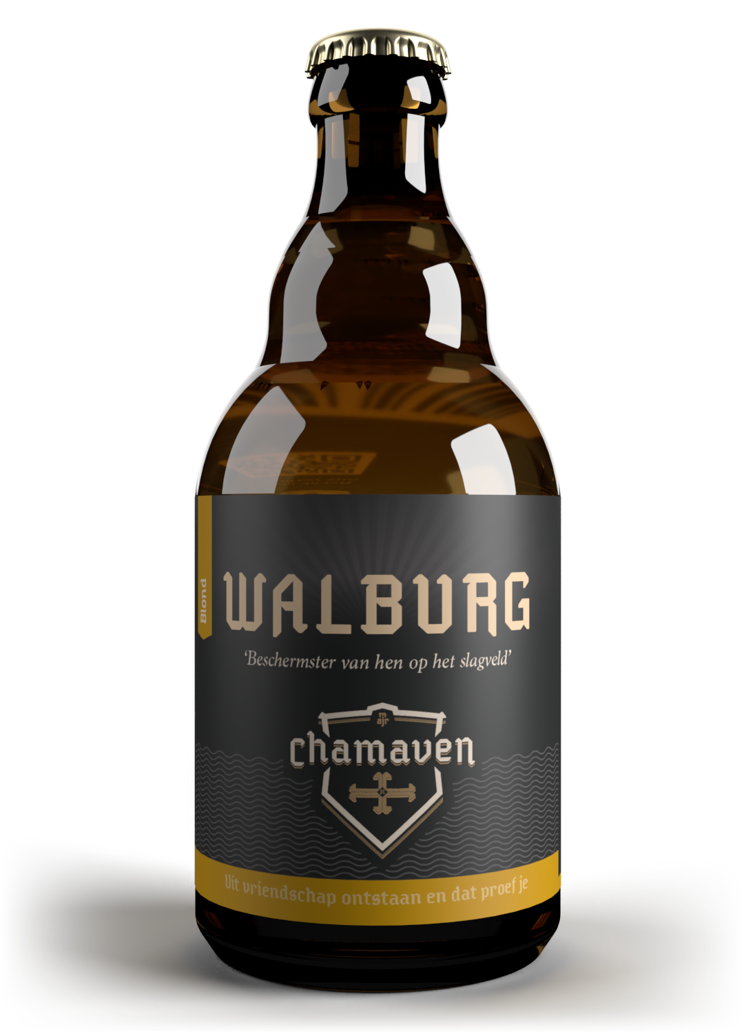 Fles Brouwerij Chamaven Walburg Blond, bier van Brouwerij Chamaven, op voorraad bij slijterij t Bockje in Bathmen