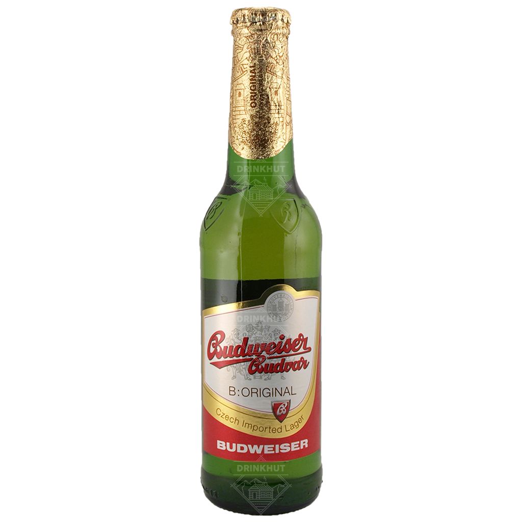 Fles BUDWEISER budvar, bier, bij slijterij t Bockje in Bathmen