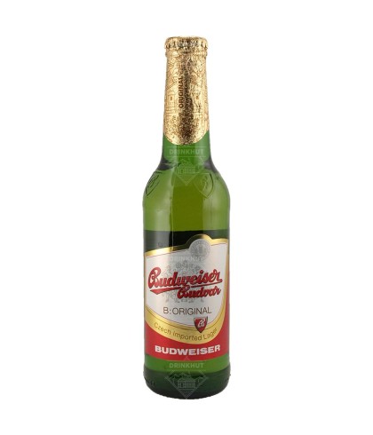 Fles BUDWEISER budvar, bier, bij slijterij t Bockje in Bathmen